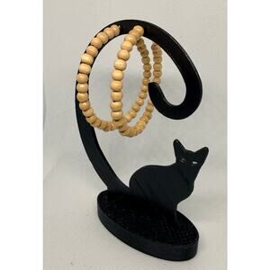 Natural Wood Bead Hoop Earrings 2.3” Lightweight Boho Minimal
